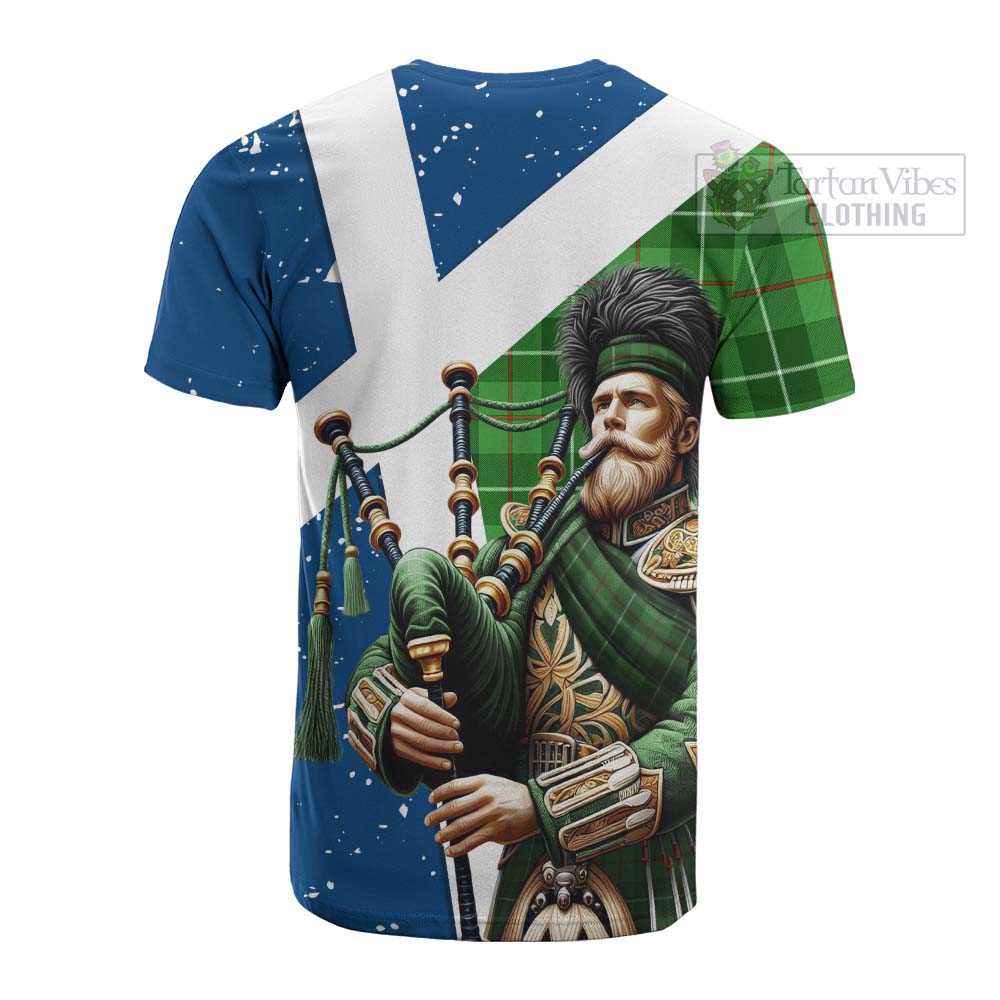 Tartan Vibes Clothing Boyle Tartan Cotton T-shirt with Family Crest Scottish Bagpiper Vibes