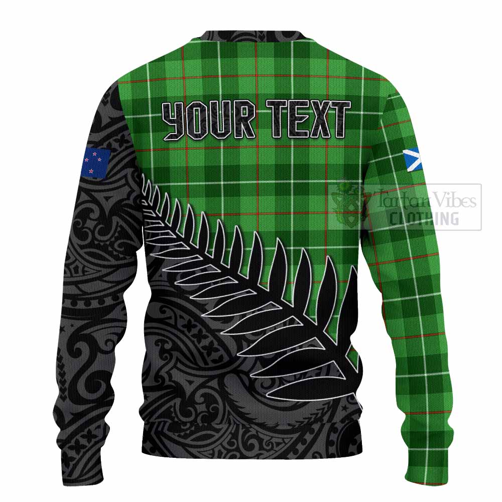 Tartan Vibes Clothing Boyle Crest Tartan Knitted Sweater with New Zealand Silver Fern Half Style