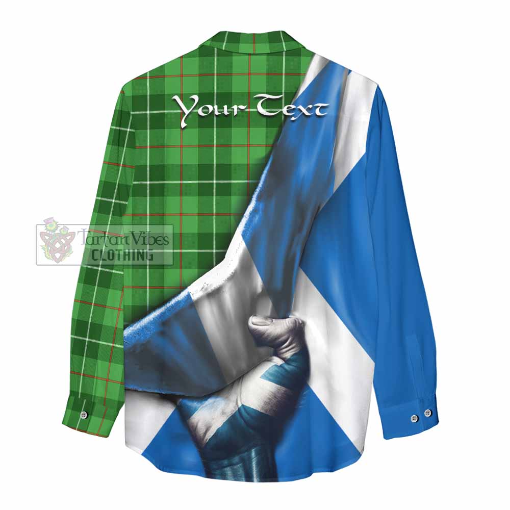 Tartan Vibes Clothing Boyle Tartan Women's Casual Shirt with Family Crest Scotland Patriotic Style