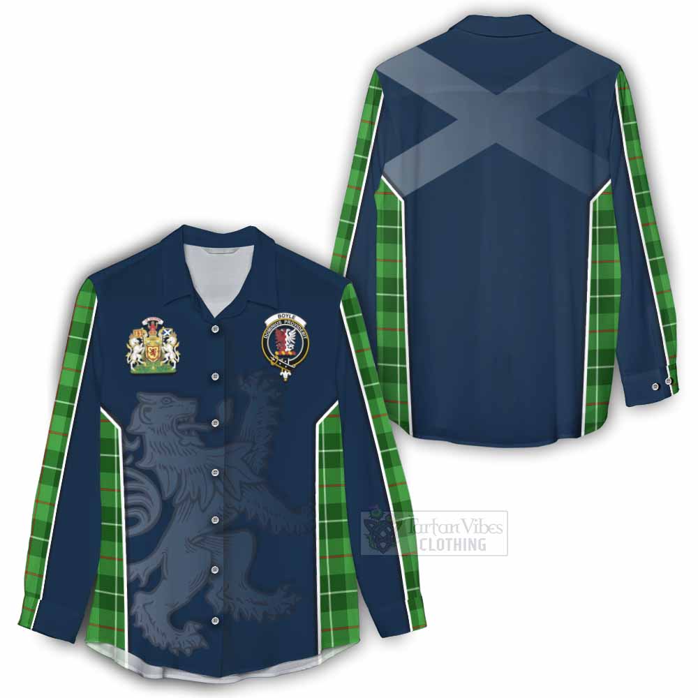 Tartan Vibes Clothing Boyle Tartan Women's Casual Shirt with Family Crest and Lion Rampant Vibes Sport Style