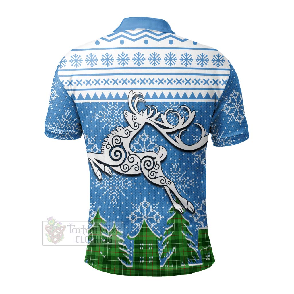 Tartan Vibes Clothing Boyle Clan Christmas Polo Shirt Celtic Reindeer Style