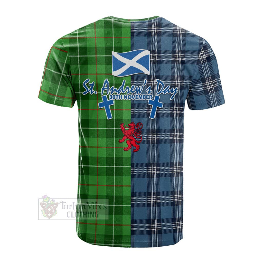 Tartan Vibes Clothing Boyle Tartan Cotton T-shirt Happy St. Andrew's Day Half Tartan Style