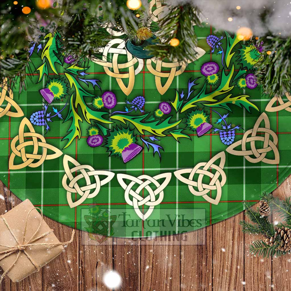 Tartan Vibes Clothing Boyle Tartan Christmas Tree Skirt with Thistle Celtic Knot Style