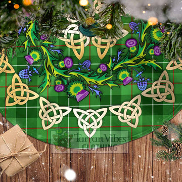 Boyle Tartan Christmas Tree Skirt with Thistle Celtic Knot Style