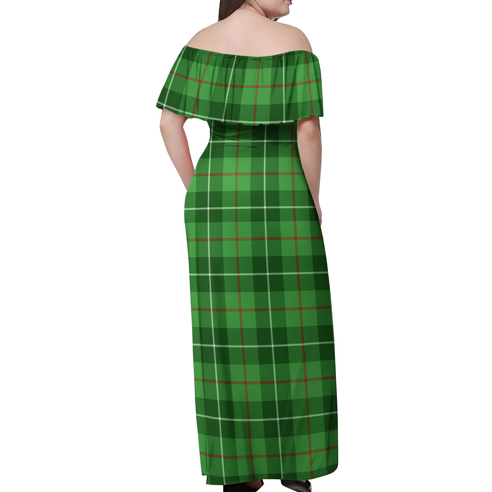 Boyle Tartan Off Shoulder Long Dress - Tartanvibesclothing