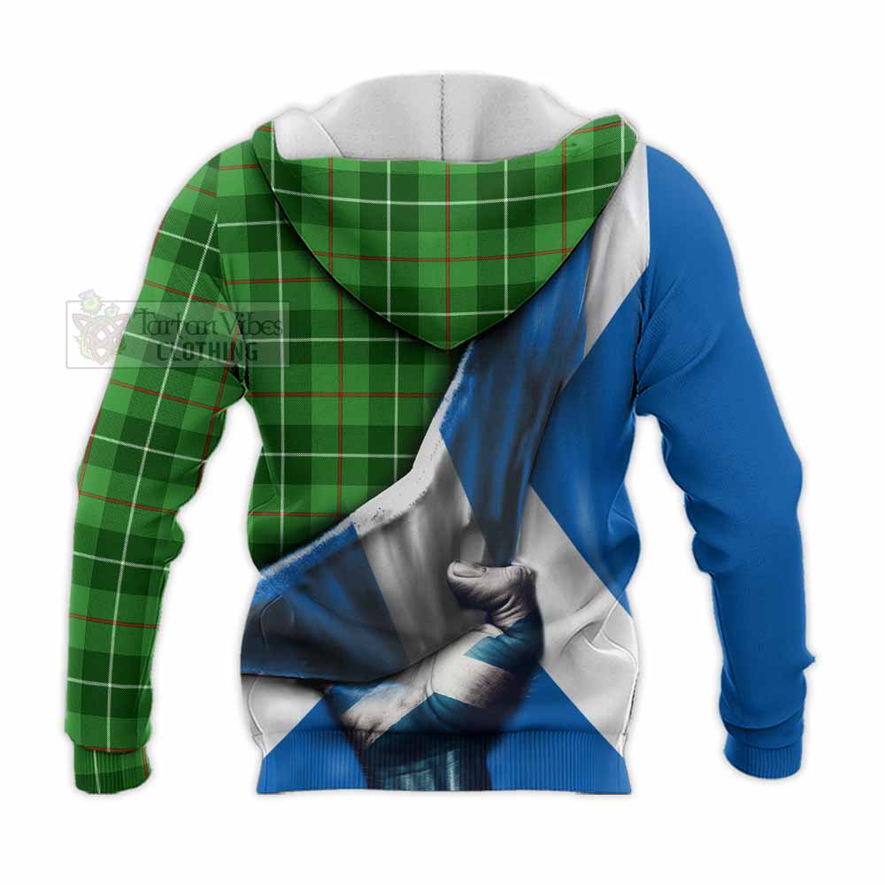 Tartan Vibes Clothing Boyle Tartan Knitted Hoodie with Family Crest Scotland Patriotic Style