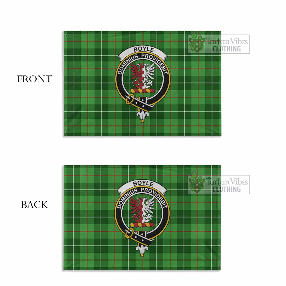 Tartan Vibes Clothing Boyle Tartan House Flag with Family Crest