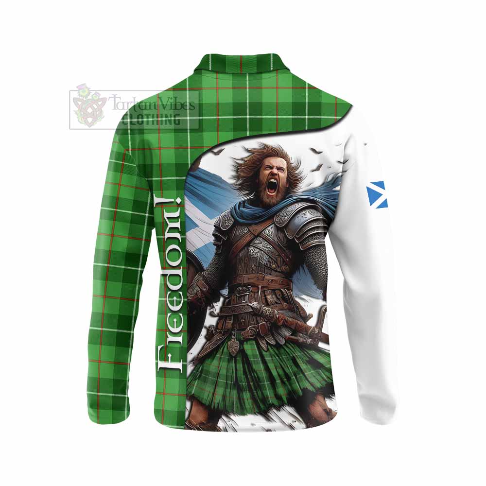 Tartan Vibes Clothing Boyle Crest Tartan Long Sleeve Polo Shirt Inspired by the Freedom of Scottish Warrior