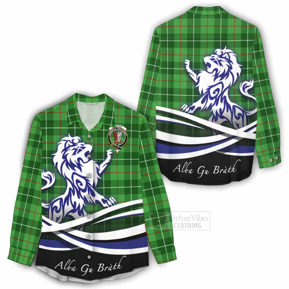 Tartan Vibes Clothing Boyle Tartan Women's Casual Shirt with Alba Gu Brath Regal Lion Emblem