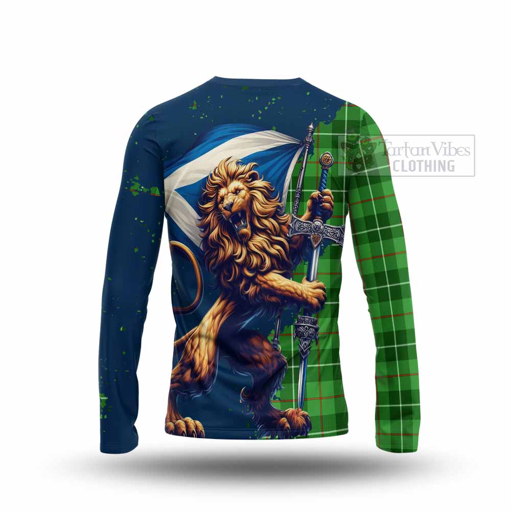 Tartan Vibes Clothing Boyle Tartan Family Crest Long Sleeve T-Shirt with Scottish Majestic Lion