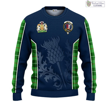 Boyle Tartan Knitted Sweatshirt with Family Crest and Scottish Thistle Vibes Sport Style