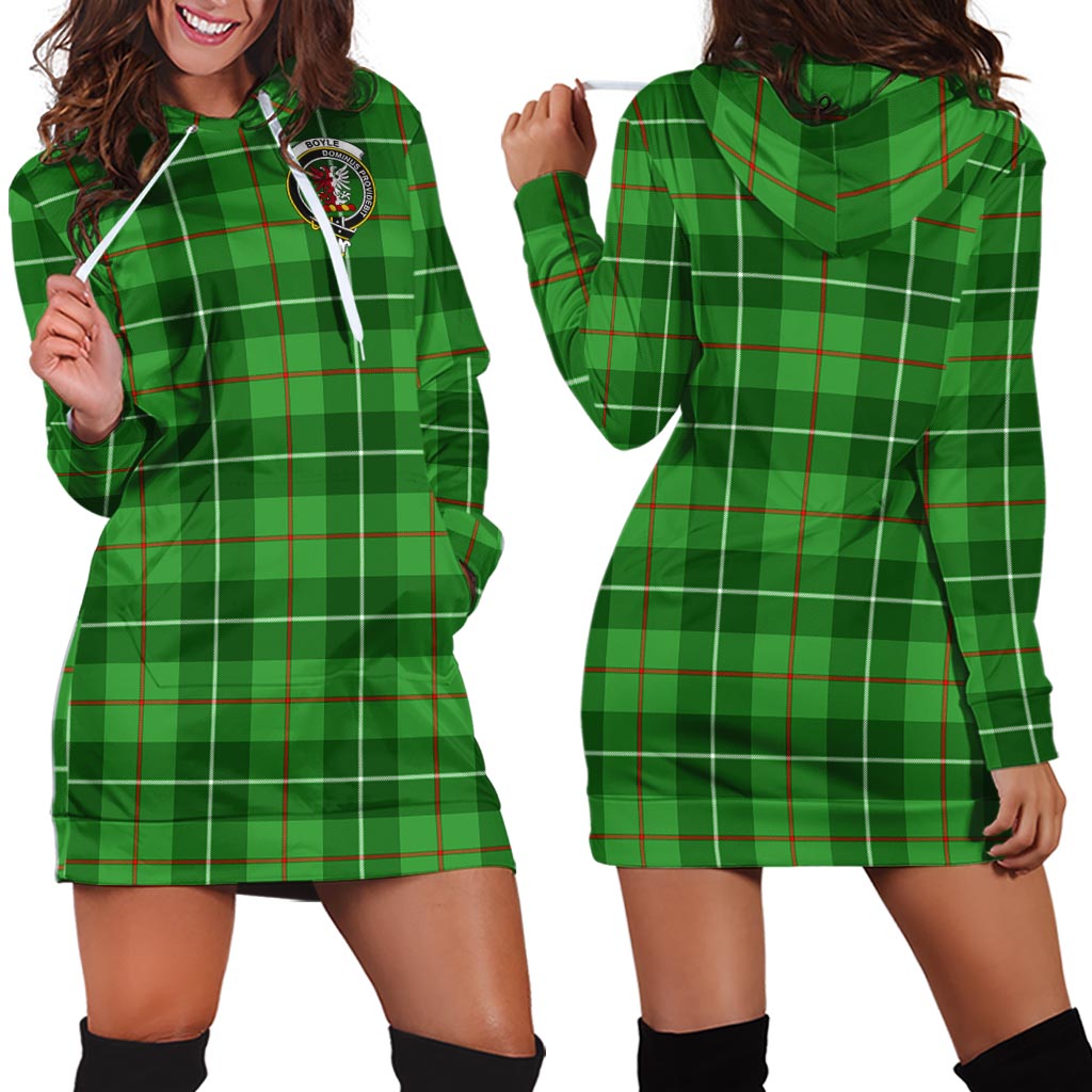 Boyle Tartan Hoodie Dress with Family Crest - Tartan Vibes Clothing