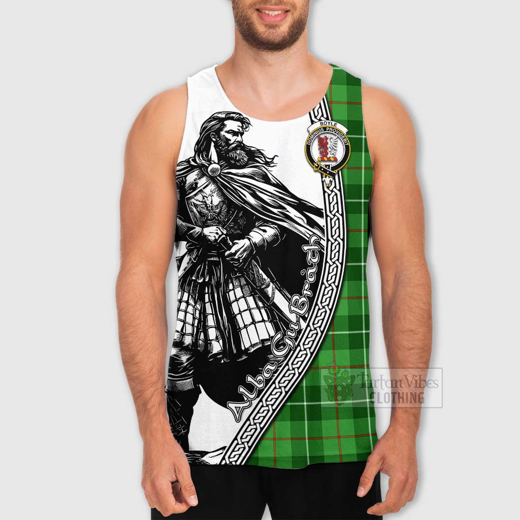 Tartan Vibes Clothing Boyle Tartan Clan Crest Men's Tank Top with Highlander Warrior Celtic Style