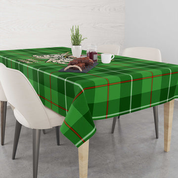 Boyle Tartan Tablecloth with Clan Crest and the Golden Sword of Courageous Legacy