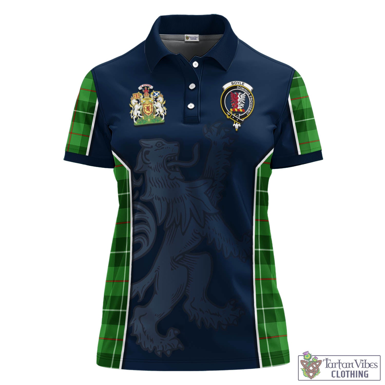 Tartan Vibes Clothing Boyle Tartan Women's Polo Shirt with Family Crest and Lion Rampant Vibes Sport Style