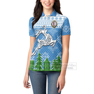 Boyle Clan Christmas Women's Polo Shirt Celtic Reindeer Style