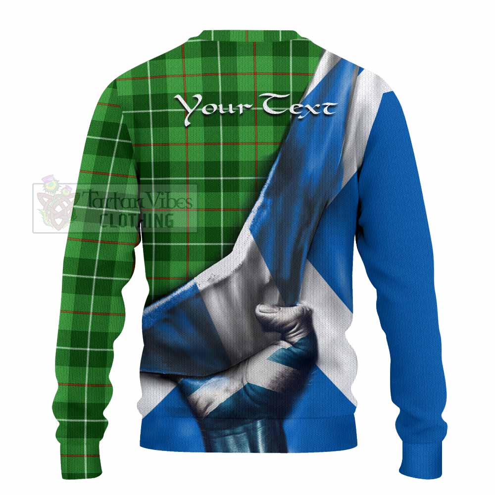 Tartan Vibes Clothing Boyle Tartan Knitted Sweater with Family Crest Scotland Patriotic Style