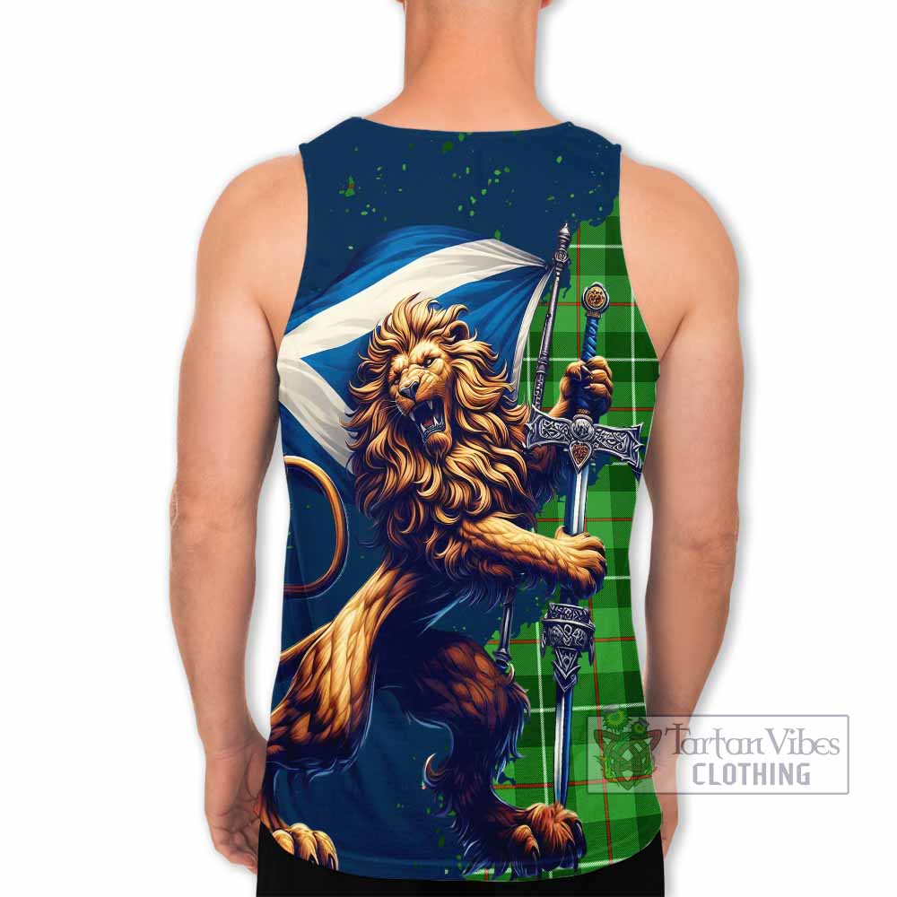 Tartan Vibes Clothing Boyle Tartan Family Crest Men's Tank Top with Scottish Majestic Lion