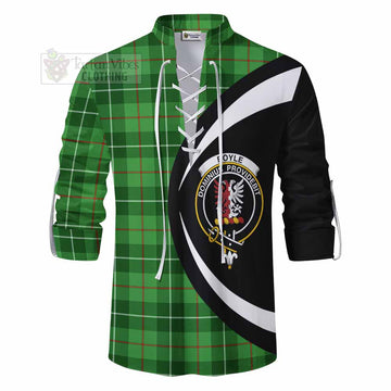 Boyle Tartan Ghillie Kilt Shirt with Family Crest Circle Style