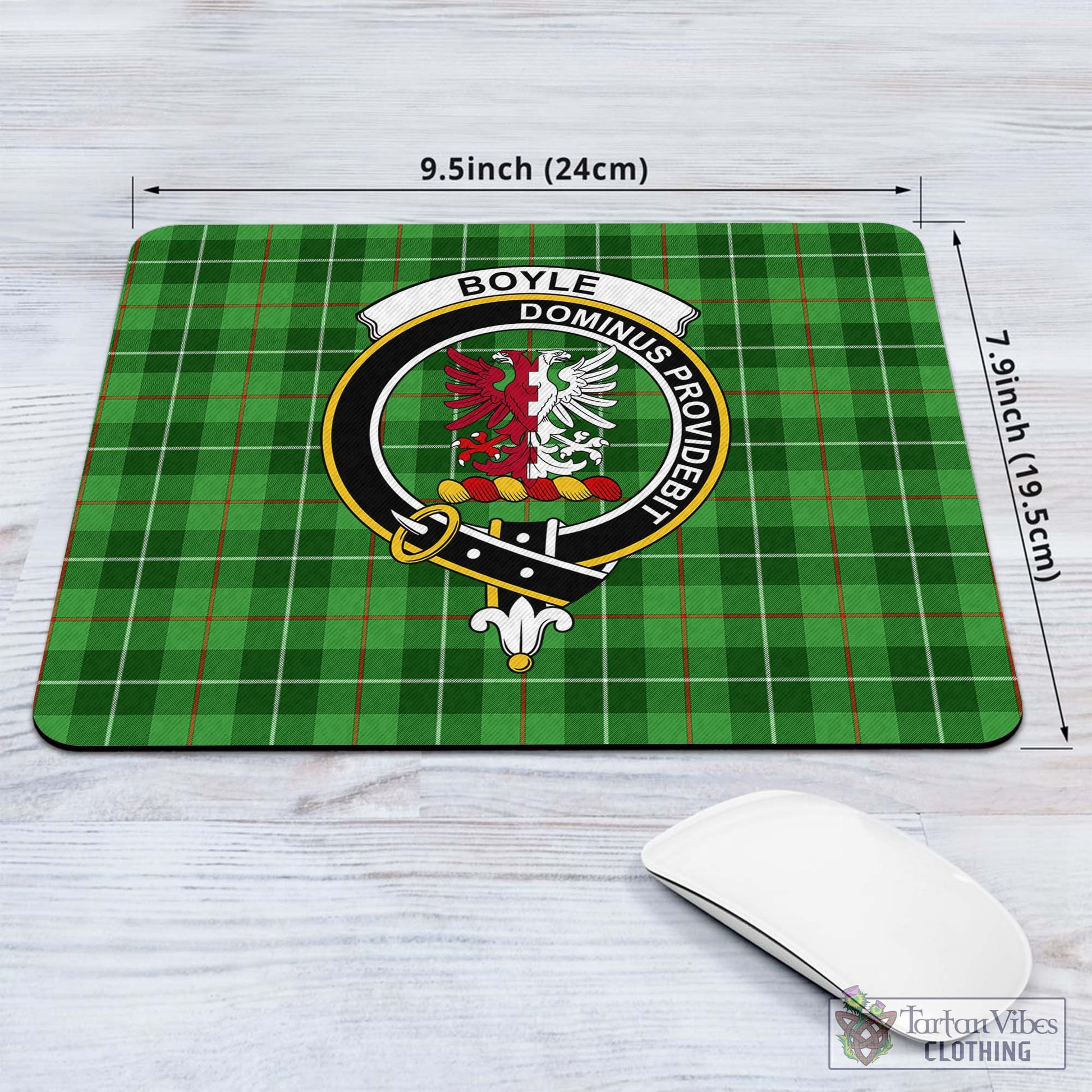 Boyle Tartan Mouse Pad with Family Crest - Tartan Vibes Clothing