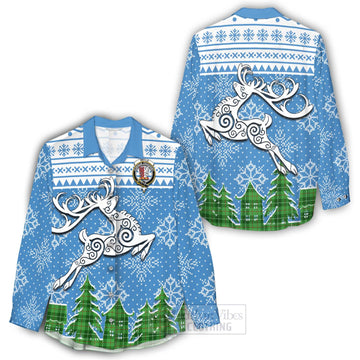 Boyle Clan Christmas Women's Casual Shirt Celtic Reindeer Style