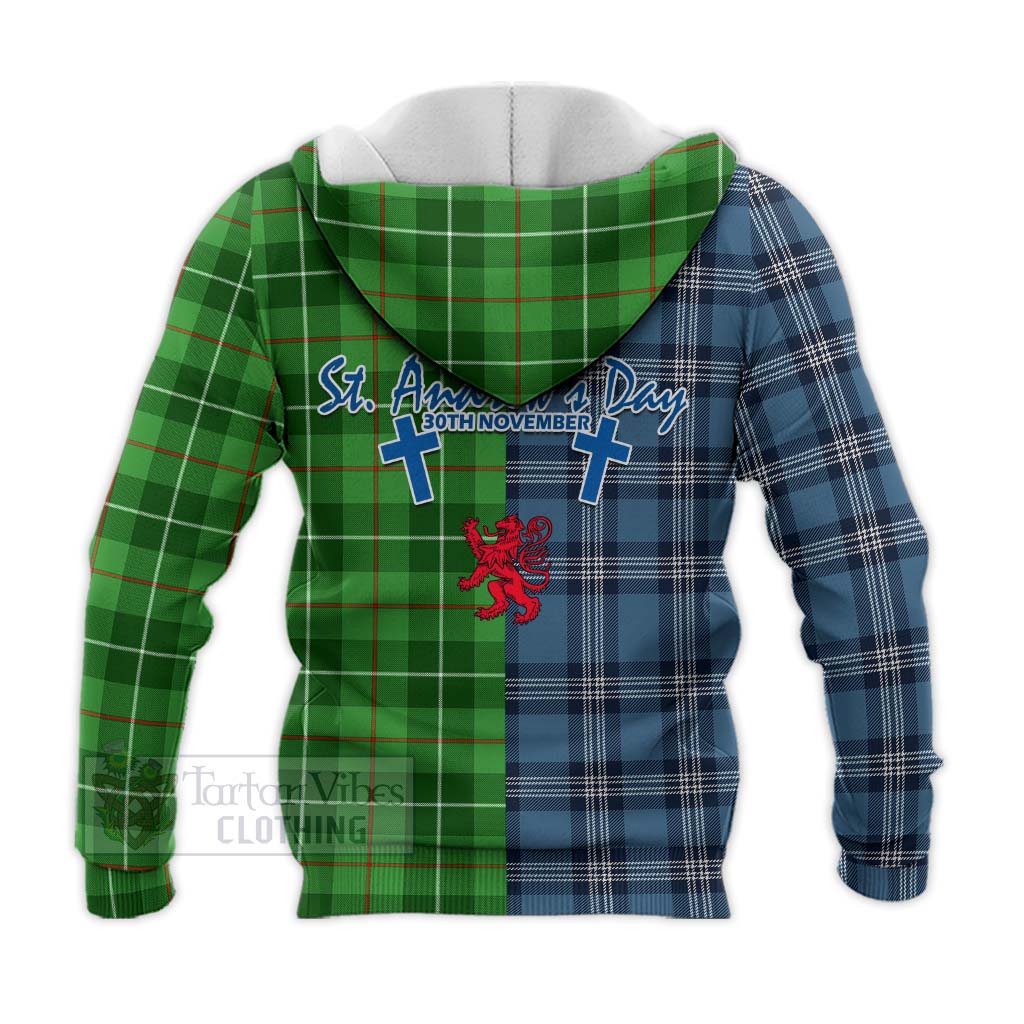 Tartan Vibes Clothing Boyle Tartan Knitted Hoodie Happy St. Andrew's Day Half Tartan Style