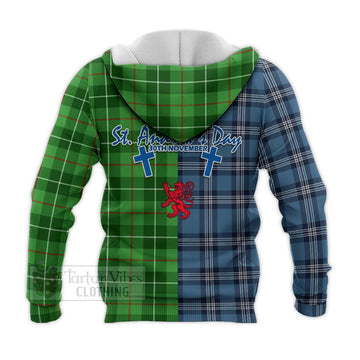 Boyle Tartan Knitted Hoodie Happy St. Andrew's Day Half Tartan Style