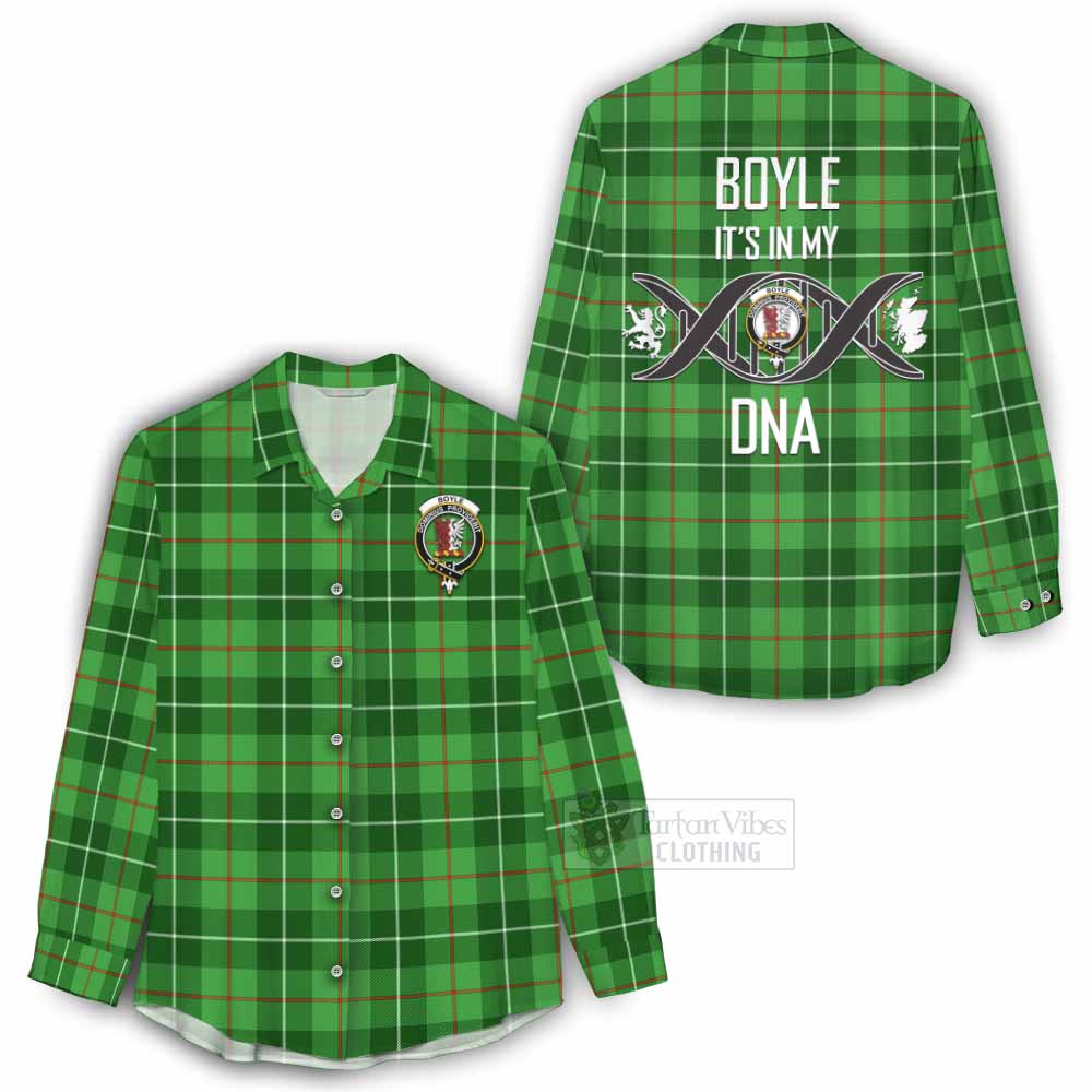 Tartan Vibes Clothing Boyle Tartan Women's Casual Shirt with Family Crest DNA In Me Style