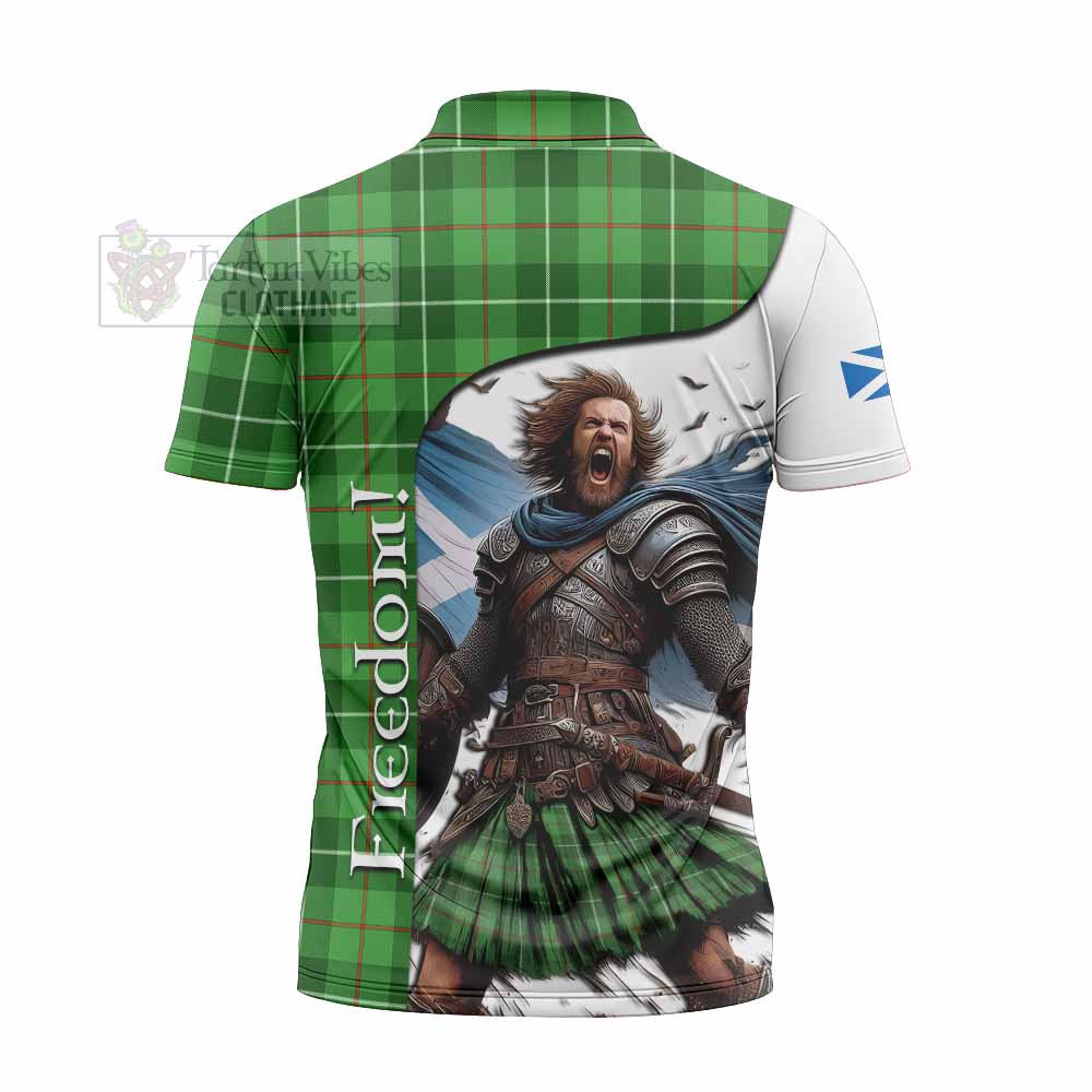 Tartan Vibes Clothing Boyle Crest Tartan Zipper Polo Shirt Inspired by the Freedom of Scottish Warrior