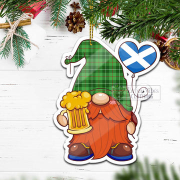 Boyle Tartan Gnome Holding Beer Glass Christmas Ornament with Personalized National Flag