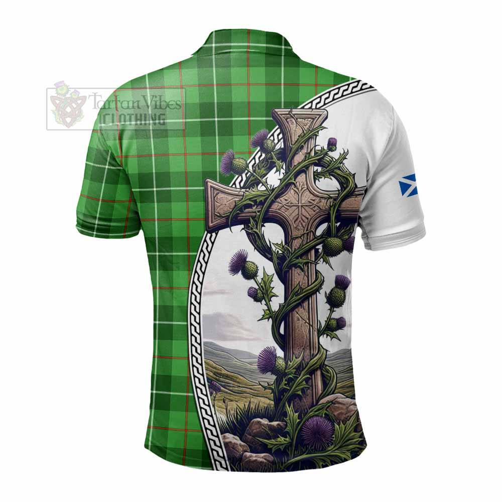 Tartan Vibes Clothing Boyle Tartan Polo Shirt with Family Crest and St. Andrew's Cross Accented by Thistle Vines