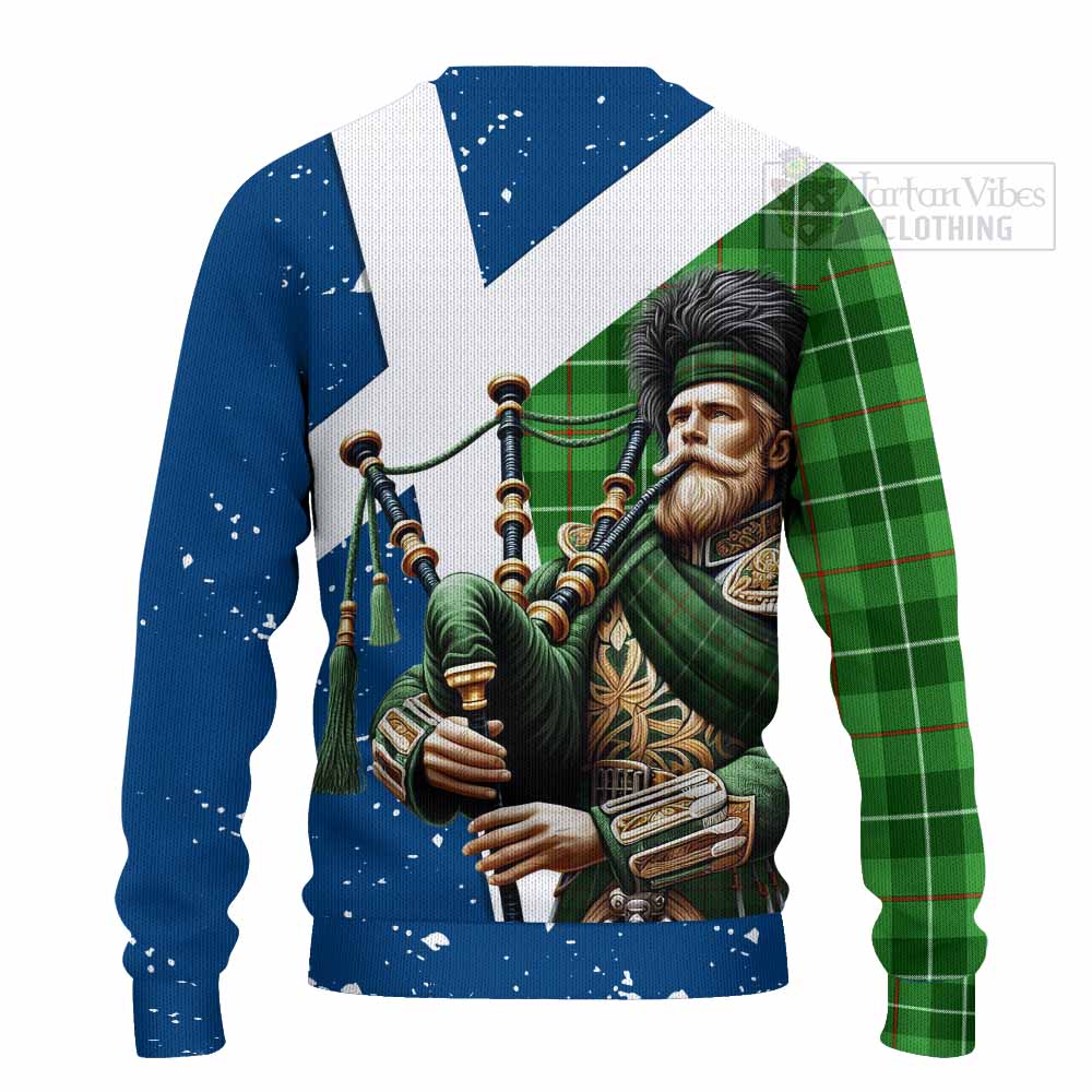 Tartan Vibes Clothing Boyle Tartan Knitted Sweater with Family Crest Scottish Bagpiper Vibes