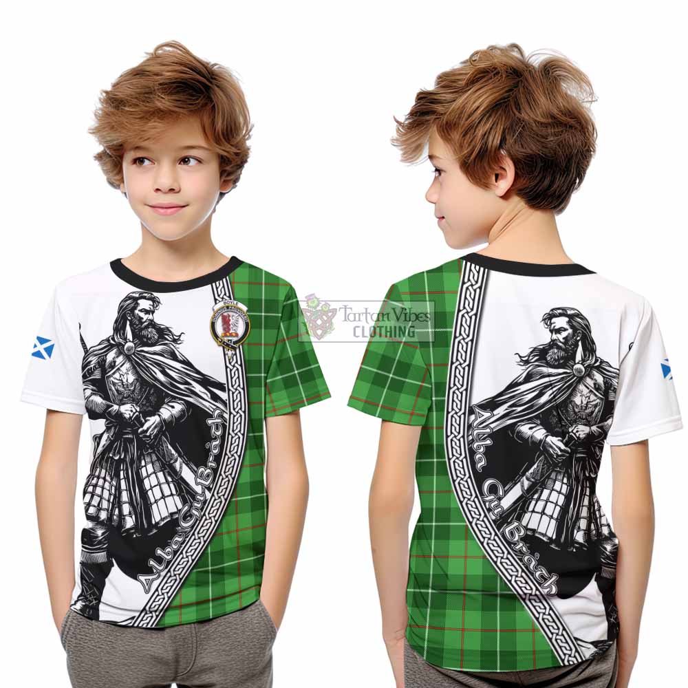 Boyle Tartan Clan Crest Kid T-Shirt with Highlander Warrior Celtic Style