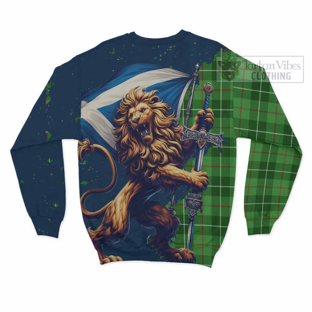 Tartan Vibes Clothing Boyle Tartan Family Crest Sweatshirt with Scottish Majestic Lion