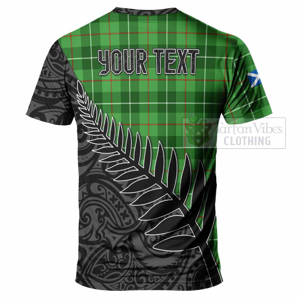 Tartan Vibes Clothing Boyle Crest Tartan T-Shirt with New Zealand Silver Fern Half Style