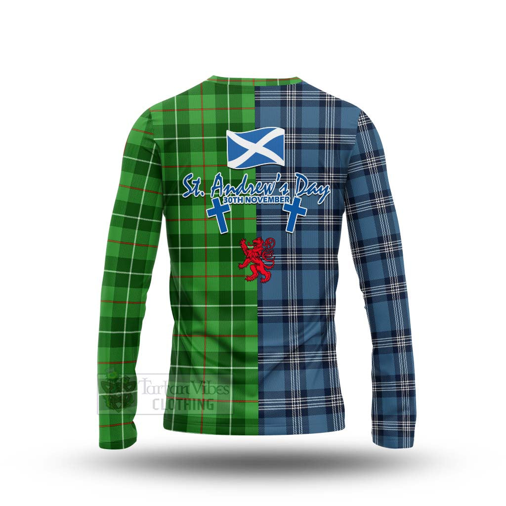 Tartan Vibes Clothing Boyle Tartan Long Sleeve T-Shirt Happy St. Andrew's Day Half Tartan Style