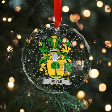 Boyle Irish Clan Christmas Glass Ornament with Coat of Arms