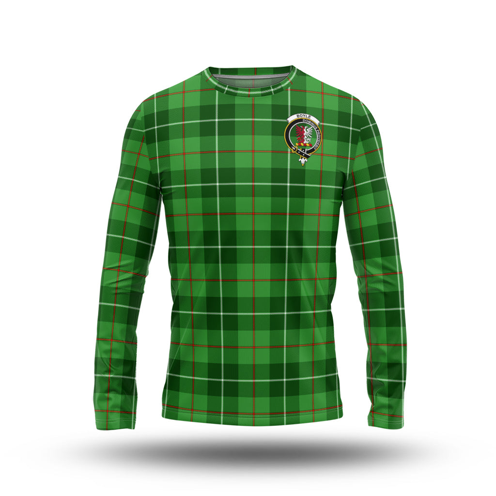 Boyle Tartan Long Sleeve T-Shirt with Family Crest - Tartanvibesclothing