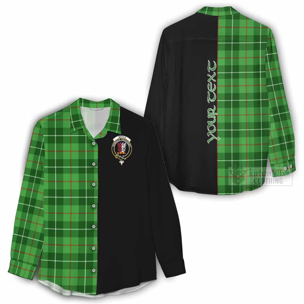 Tartan Vibes Clothing Boyle Tartan Women's Casual Shirt with Family Crest and Half Of Me Style