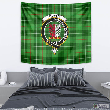 Boyle Tartan Tapestry Wall Hanging and Home Decor for Room with Family Crest