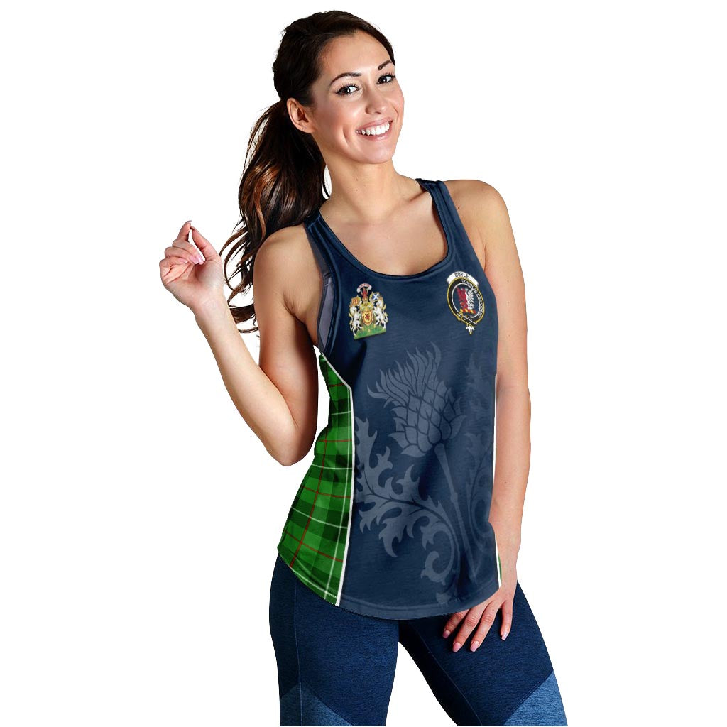 Tartan Vibes Clothing Boyle Tartan Women's Racerback Tanks with Family Crest and Scottish Thistle Vibes Sport Style