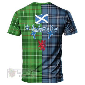 Boyle Tartan T-Shirt Happy St. Andrew's Day Half Tartan Style - Tartan Vibes Clothing