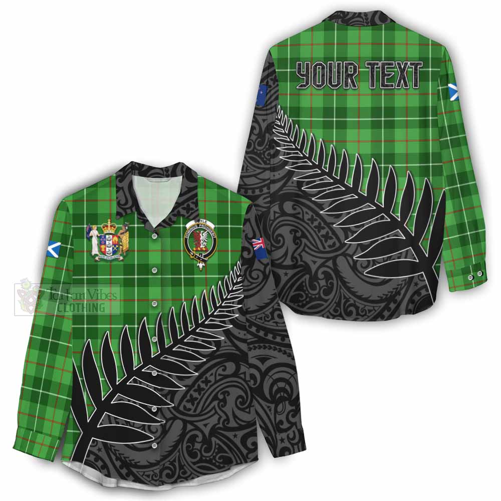 Tartan Vibes Clothing Boyle Crest Tartan Women's Casual Shirt with New Zealand Silver Fern Half Style