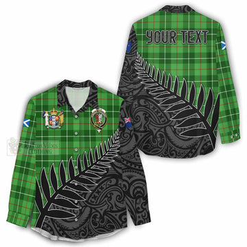 Boyle Crest Tartan Women's Casual Shirt with New Zealand Silver Fern Half Style