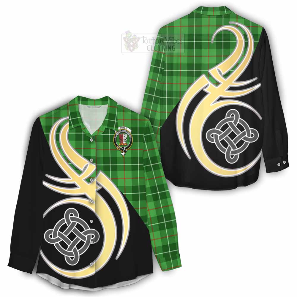 Tartan Vibes Clothing Boyle Tartan Women's Casual Shirt with Family Crest and Celtic Symbol Style