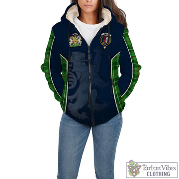 Boyle Tartan Sherpa Hoodie with Family Crest and Lion Rampant Vibes Sport Style