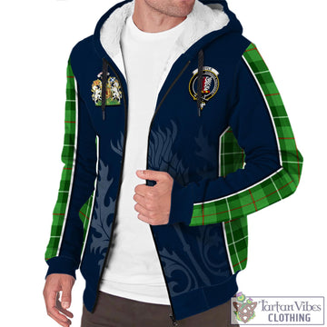 Boyle Tartan Sherpa Hoodie with Family Crest and Scottish Thistle Vibes Sport Style