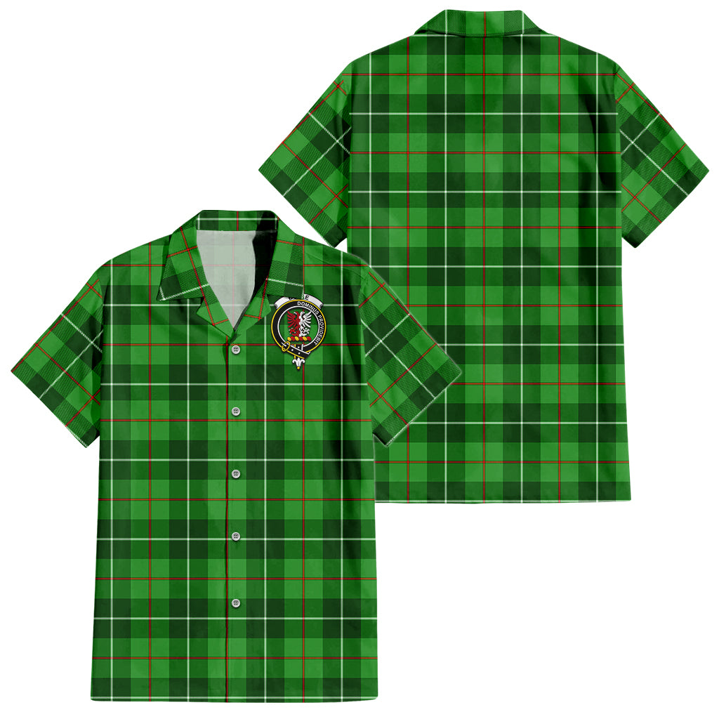 Boyle Tartan Short Sleeve Button Down Shirt with Family Crest - Tartan Vibes Clothing