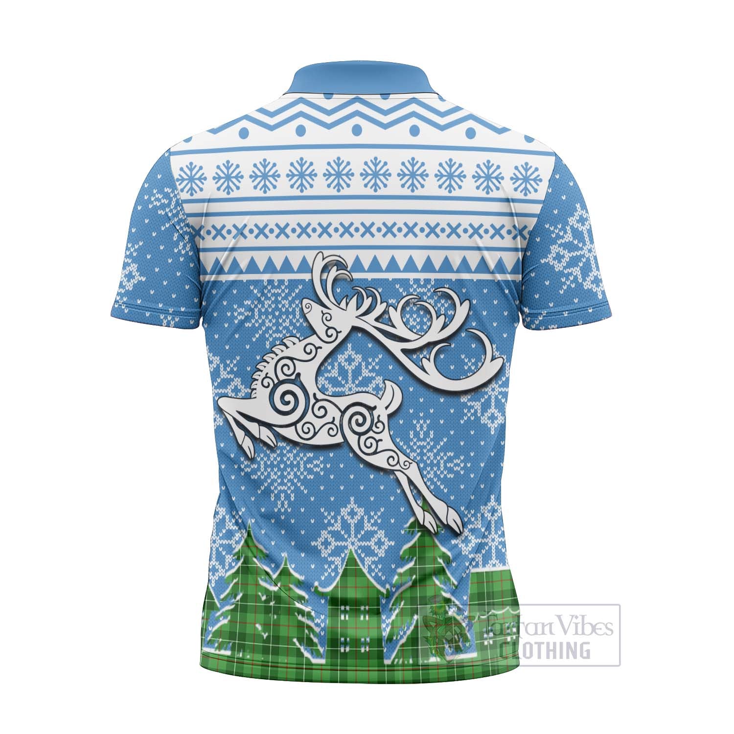 Tartan Vibes Clothing Boyle Clan Christmas Zipper Polo Shirt Celtic Reindeer Style