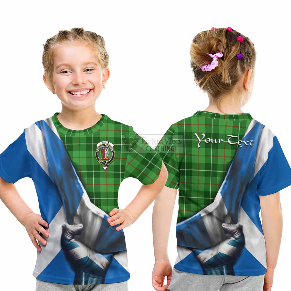 Tartan Vibes Clothing Boyle Tartan Kid T-Shirt with Family Crest Scotland Patriotic Style